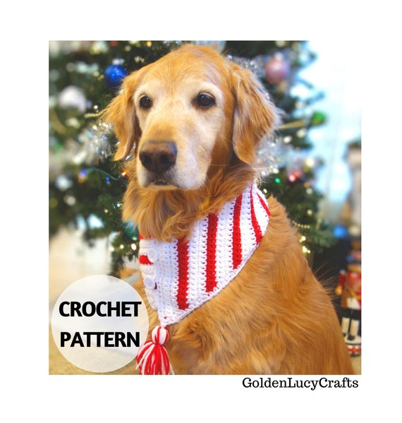 CROCHET PATTERN Christmas Dog Scarf Candy Cane Scarf DIY Pet Accessories Pet Gift Etsy Canada