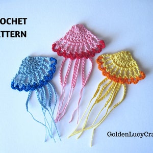 CROCHET PATTERN Jellyfish Applique Sea Motif Ocean image 1