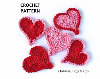 CROCHET PATTERN Asymmetrical Heart Applique