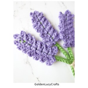 CROCHET PATTERN Lavender Applique, Flower, Motif, Embellishment image 3