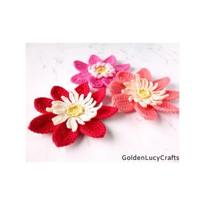 CROCHET PATTERN Dahlia Applique, Flower, Motif, Embellishment image 3