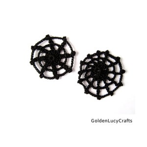 Crochet Pattern Spider Web Applique, Halloween Decoration image 2