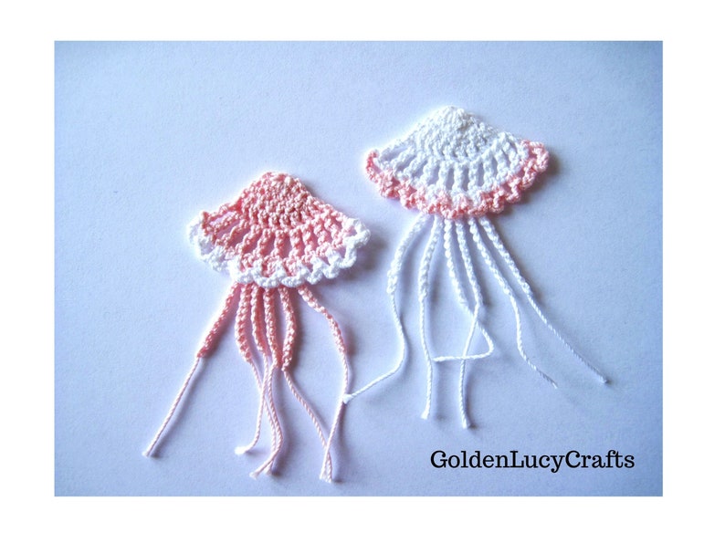 CROCHET PATTERN Jellyfish Applique Sea Motif Ocean image 2