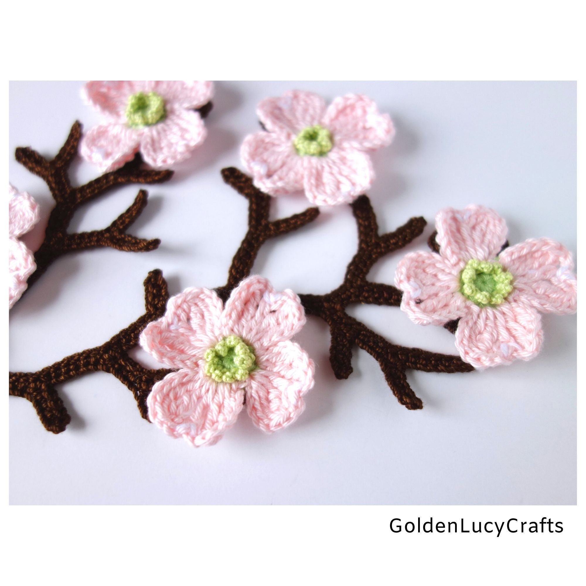 22 Crochet Patterns for Motifs and Appliques to Stitch, Layer, and Decorate 9 Crochet Pattern Dogwood Tree Branch