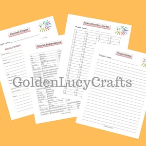 CROCHET PROJECT PLANNER Notes Rows Rounds Tracker Abbreviations ...