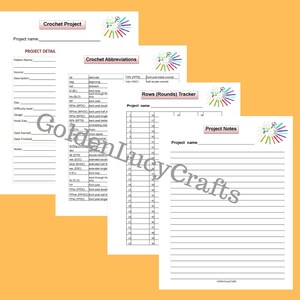 CROCHET PROJECT PLANNER Notes Rows Rounds Tracker Abbreviations ...