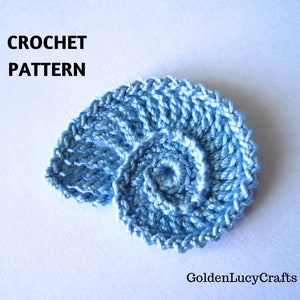 Crochet Pattern Sea Shell Applique, Sea Motif