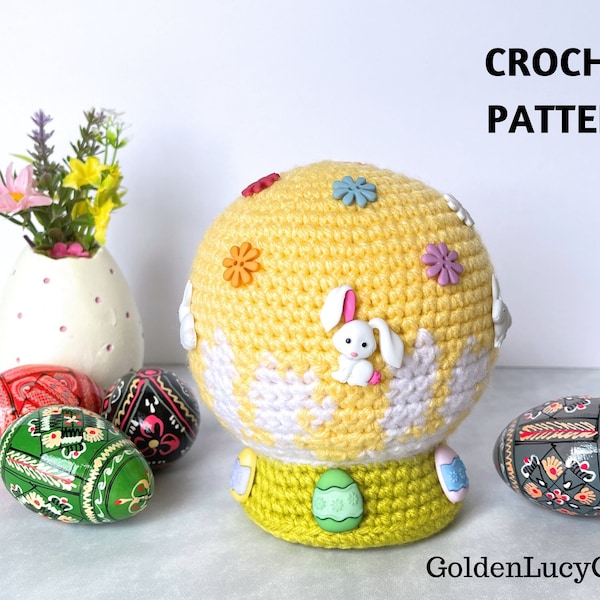 CROCHET PATTERN Easter Snow Globe Amigurumi Toy