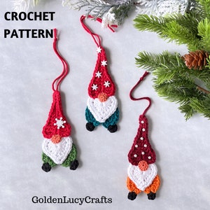 CROCHET PATTERN  Heart Gnome Christmas Ornament