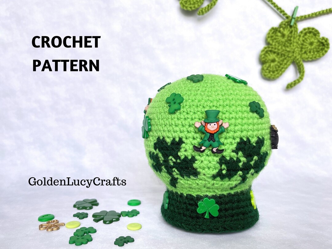 Crochet Shamrock and Lucky Clover Appliques - GoldenLucycrafts