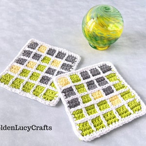 CROCHET PATTERN Wordle Coaster Home Table Decor image 3