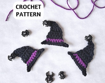 CROCHET PATTERN Witch Hat Applique | DIY Halloween Decoration