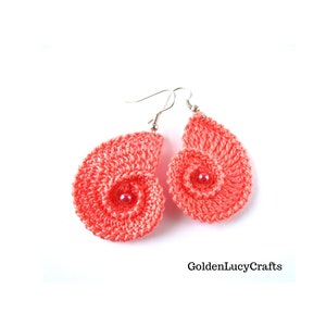 Crochet PATTERN Sea Shell Earrings, Summer, Beach Wedding, Ocean Theme, Bridal Earrings image 6