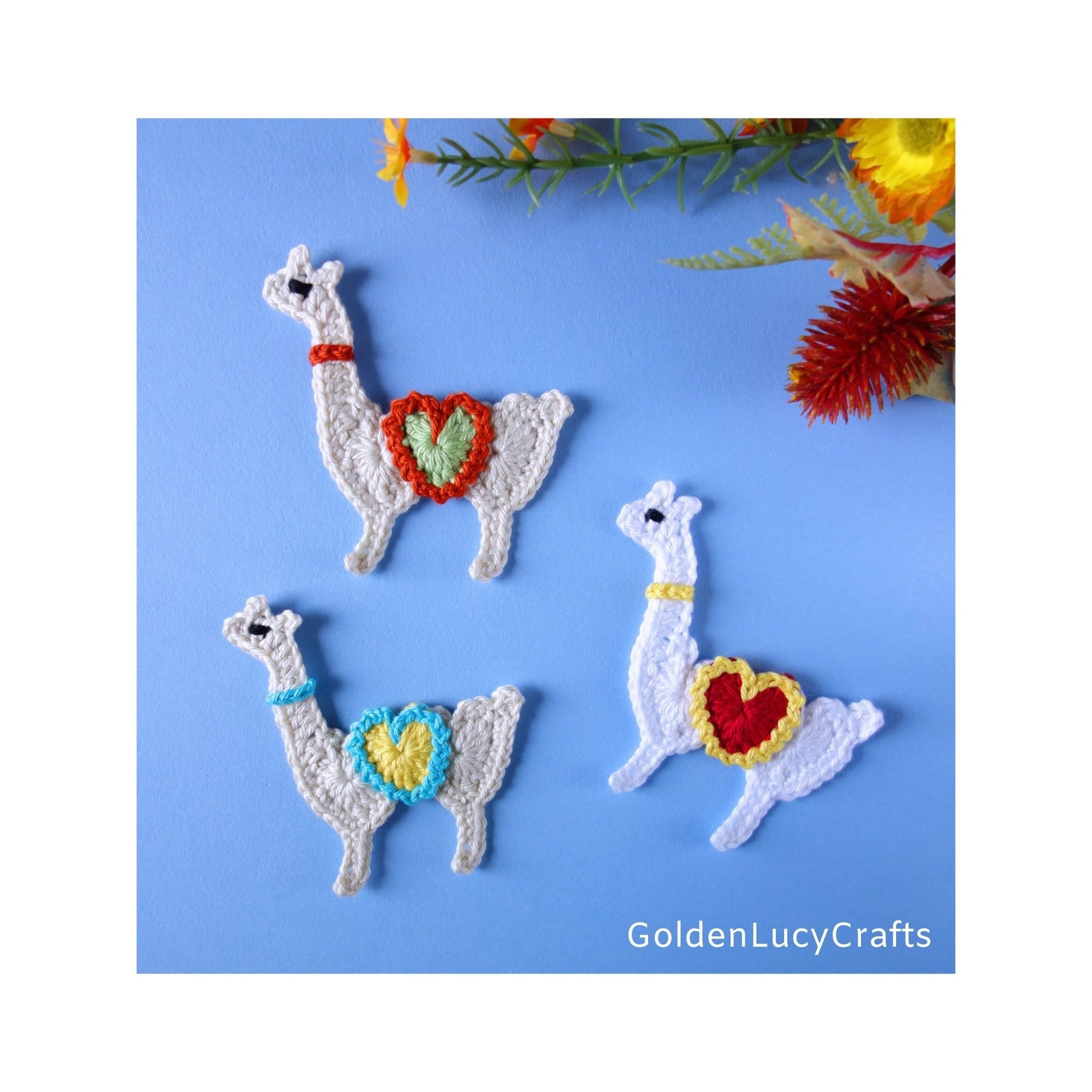 22 Crochet Patterns for Motifs and Appliques to Stitch, Layer, and Decorate 11 Crochet Pattern Llama Applique Motif Embellishment