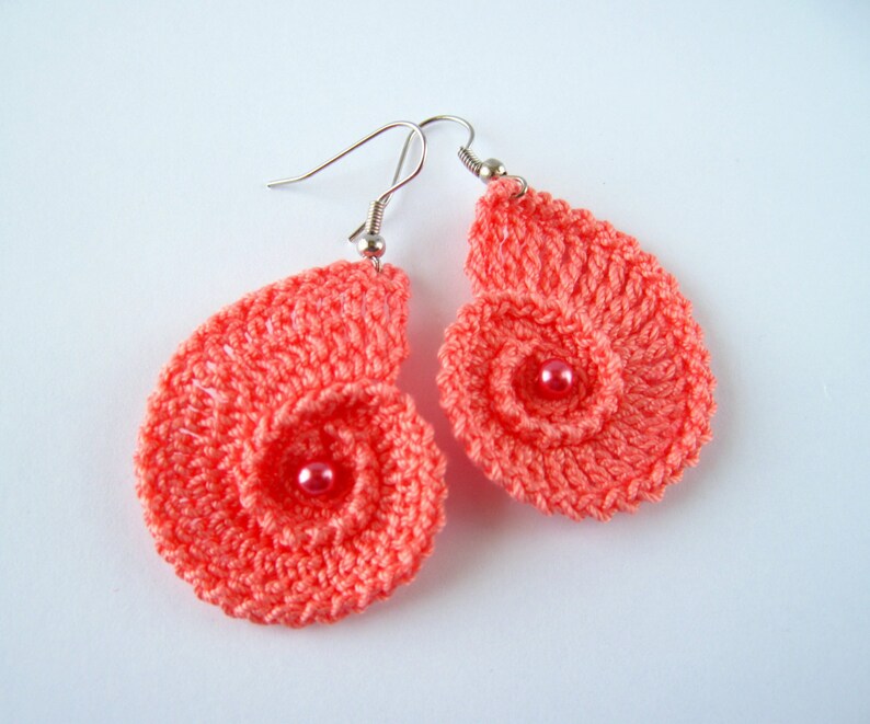 Crochet PATTERN Sea Shell Earrings Summer Beach Wedding Etsy