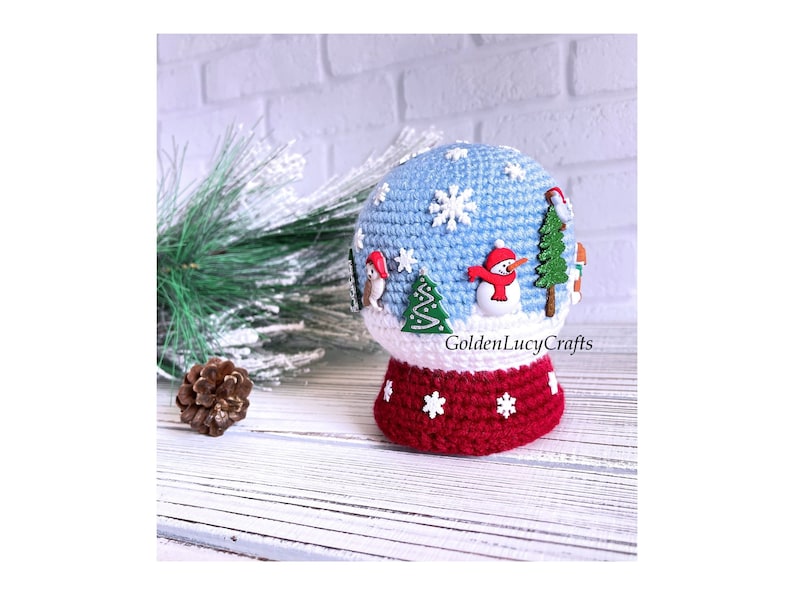 CROCHET PATTERN Snow Globe Amigurumi Toy Christmas image 5