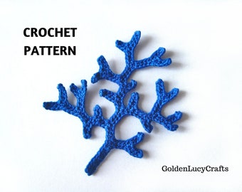 CROCHET PATTERN Coral Branch Applique