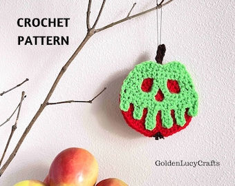 CROCHET PATTERN Poison Apple Ornament | Halloween Decor