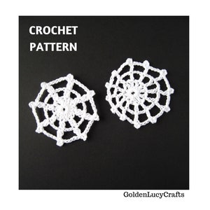 Crochet Pattern Spider Web Applique, Halloween Decoration image 1