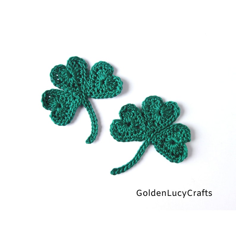 CROCHET PATTERN Shamrock, St. Patrick's Day, Lucky Clover Applique image 2