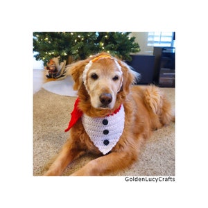 CROCHET PATTERN Snowman Dog Bandana Headband Christmas DIY Pet Accessories image 3