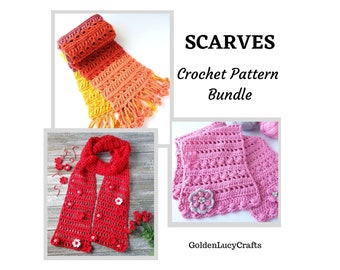 Scarves Crochet Pattern Bundle - 3 Patterns