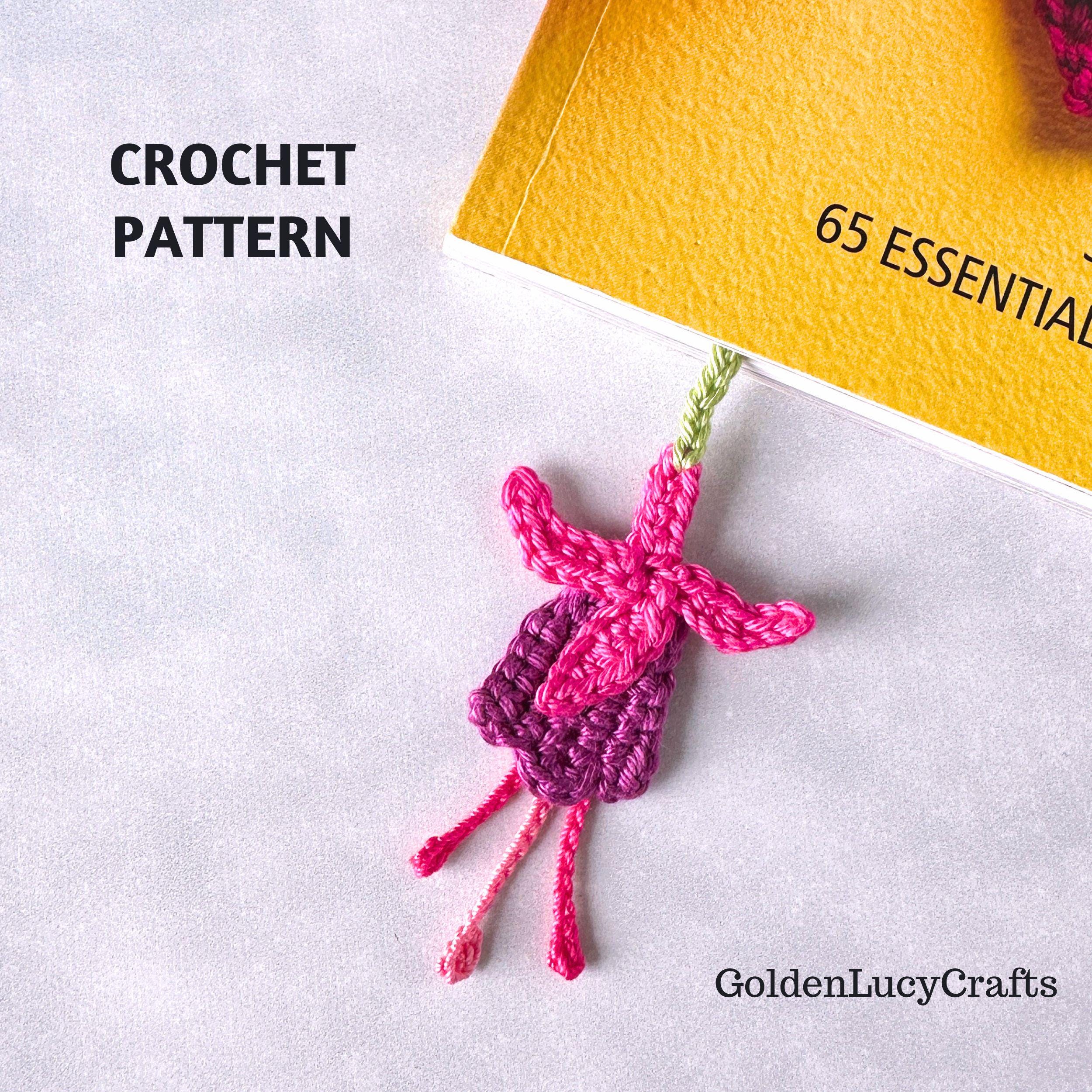Crochet Pattern Fuchsia Bookmark