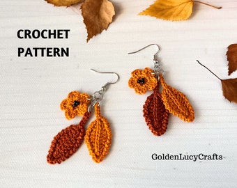 CROCHET PATTERN Fall Earrings Autumn Earrings Crochet Jewelry