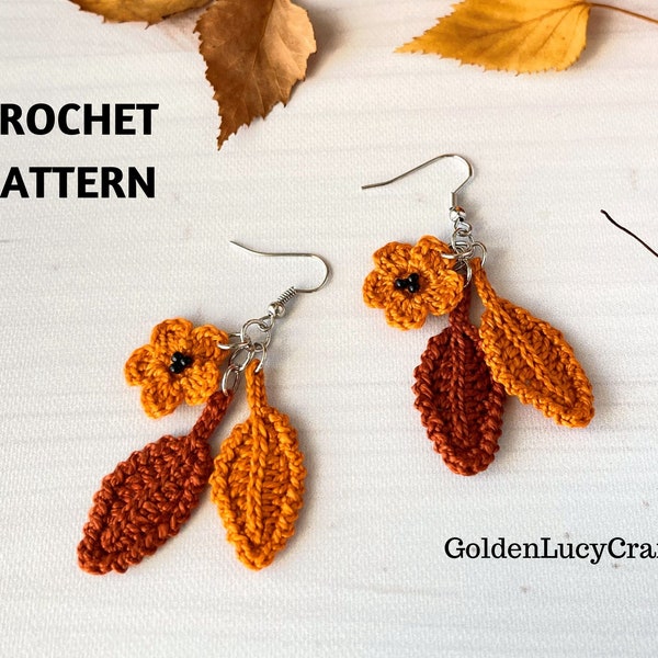 CROCHET PATTERN Fall Earrings Autumn Earrings Crochet Jewelry