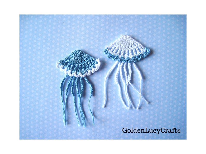 CROCHET PATTERN Jellyfish Applique Sea Motif Ocean image 4