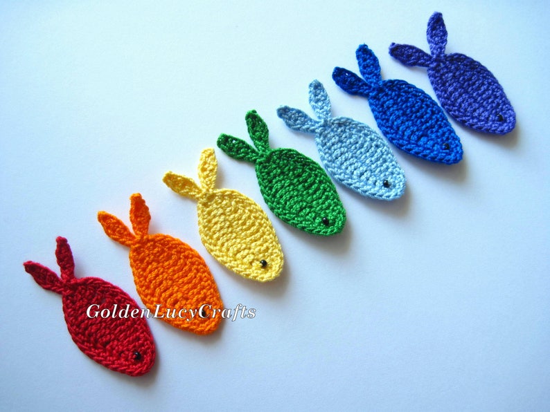 CROCHET PATTERN Fish and Seaweeds Applique Sea Motif Ocean Theme Embellishment image 3