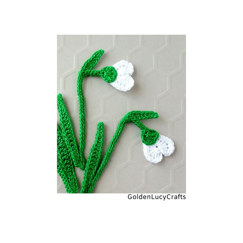 CROCHET PATTERN Snowdrop Applique Flower Motif Embellishment
