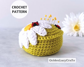 CROCHET PATTERN Daisy Pincushion