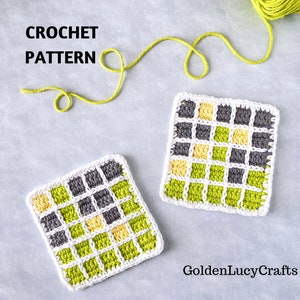 CROCHET PATTERN Wordle Coaster Home Table Decor