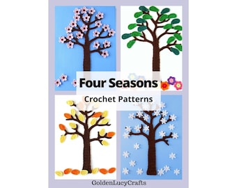 CROCHET PATTERN Four Seasons Tree, Winter, Spring, Summer, Fall