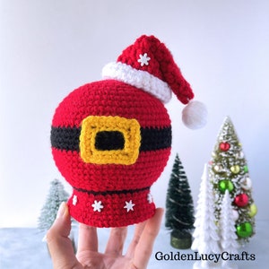 CROCHET PATTERN Santa Belly Snow Globe Amigurumi Toy image 2