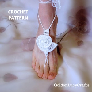 CROCHET PATTERN Barefoot Sandals, Sea Shell, Bridal, Summer, Beach Wedding, Yoga