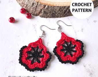 CROCHET PATTERN Miniature Mandala Earrings | Jewelry |Lightweight Dangle Earrings | Summer Accessory | Beginner Friendly