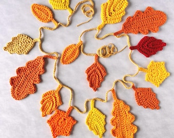 CROCHET PATTERN Fall Autumn Leaves Garland