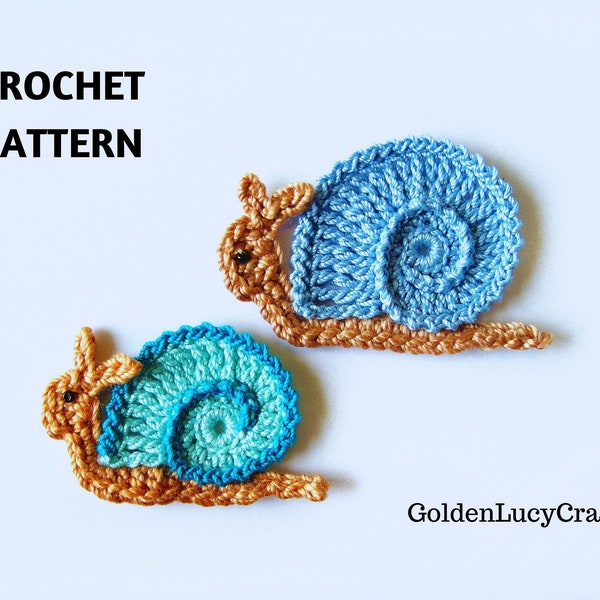 CROCHET PATTERN Snail Applique Motif Embellishment