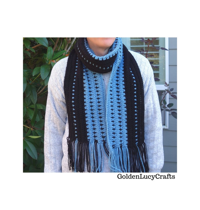 CROCHET PATTERN Men's Scarf Unisex Scarf Gift for Him - Etsy