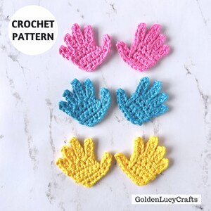 CROCHET PATTERN Hands Applique | Handprints | Tiny Hands | DIY Card Decor | Motif