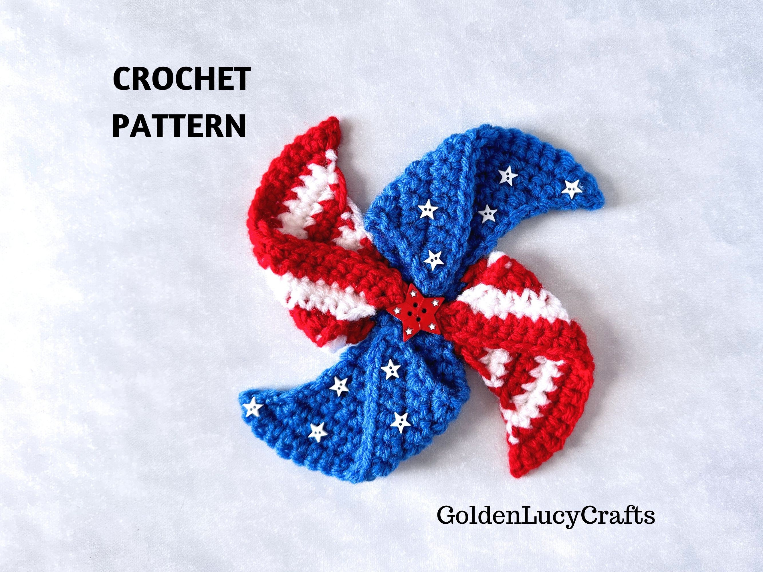 24 Pinwheel Crochet Patterns for Blankets, Decor, and Vintage-Inspired Gifts 8 Crochet Pattern Pinwheel Patriotic 4th of July