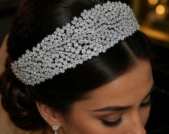 Cerchietto da sposa in cristallo Swarovski: elegante scintillio, accessorio per capelli da sposa