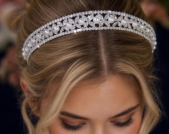 Swarovski Pearl and crystal Bridal Headband