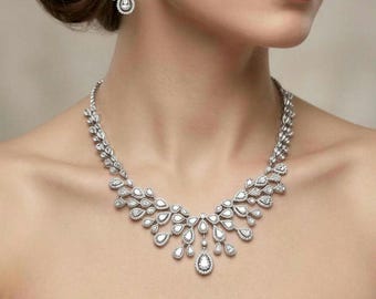 Vintage Diamond Bridal Jewelry Set, Cubic Zirconia, Gala, Mother of Bride