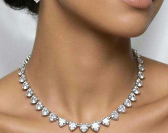 Set di gioielli Swarovski a forma di cuore per la sposa. Gioielli regali per gli invitati a un matrimonio. Festa dei 16 anni. Quinceañera.