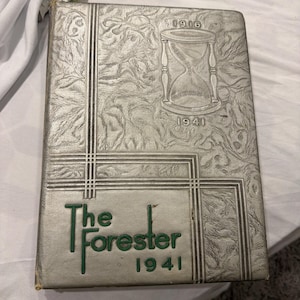 Anuario The Forester de 1941, Dallas, TX, Forest Ave HS, 25.º aniversario, firmado, Segunda Guerra Mundial.