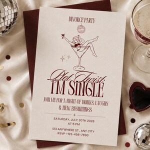 Divorce Party Invitation |  "Plot Twist: I'm Single" Invite (Digital Download)