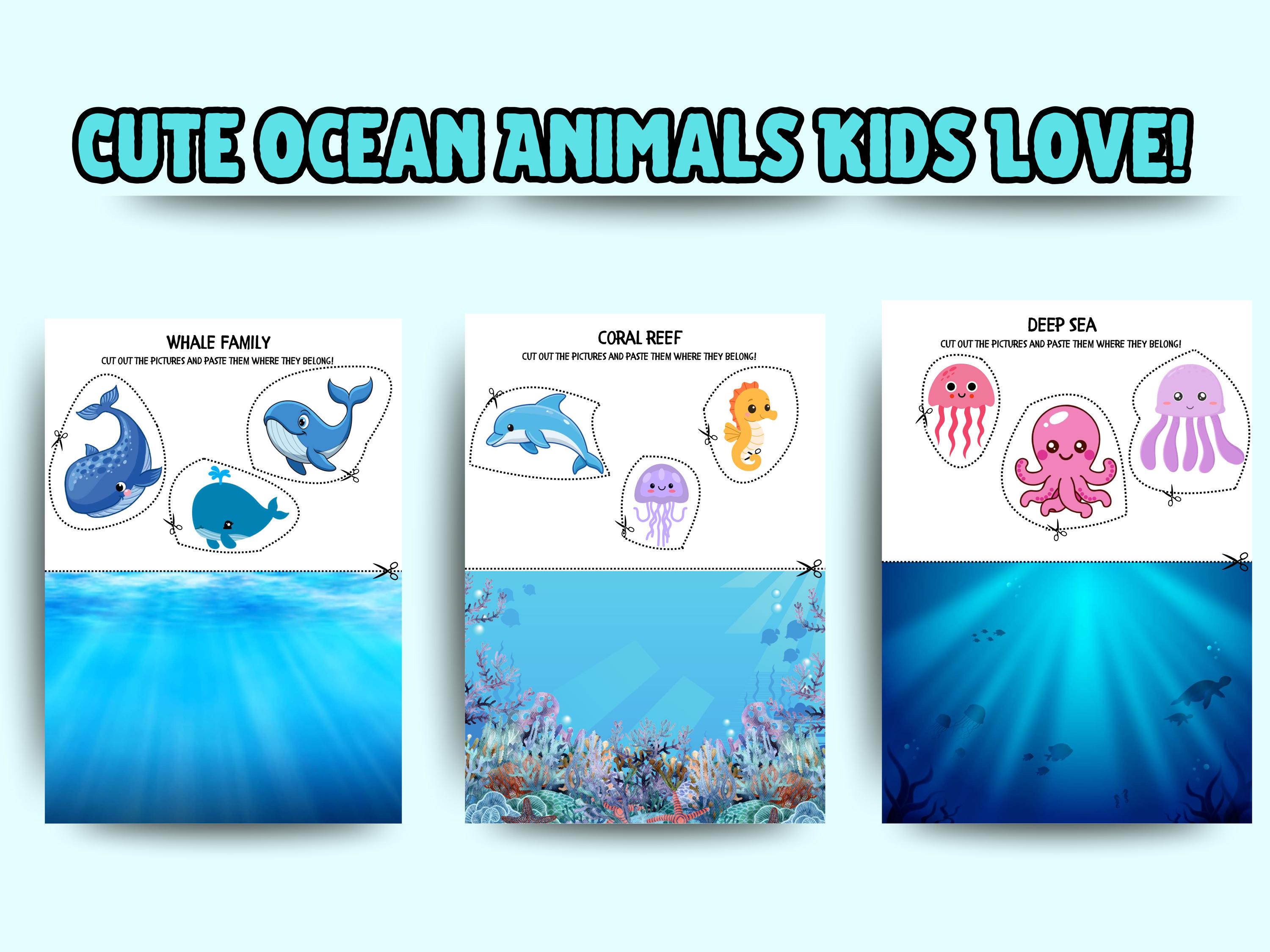 Cut and Paste Ocean Animals | Printable Ocean Craft for Kids ...